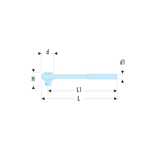 1/2" long reach round head ratchet