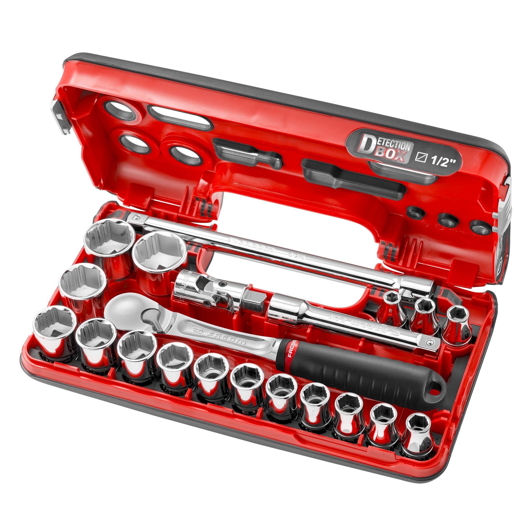 1/2 in. Drive 6-Point OGV® Grip Socket Set in Detection Box (21 pc