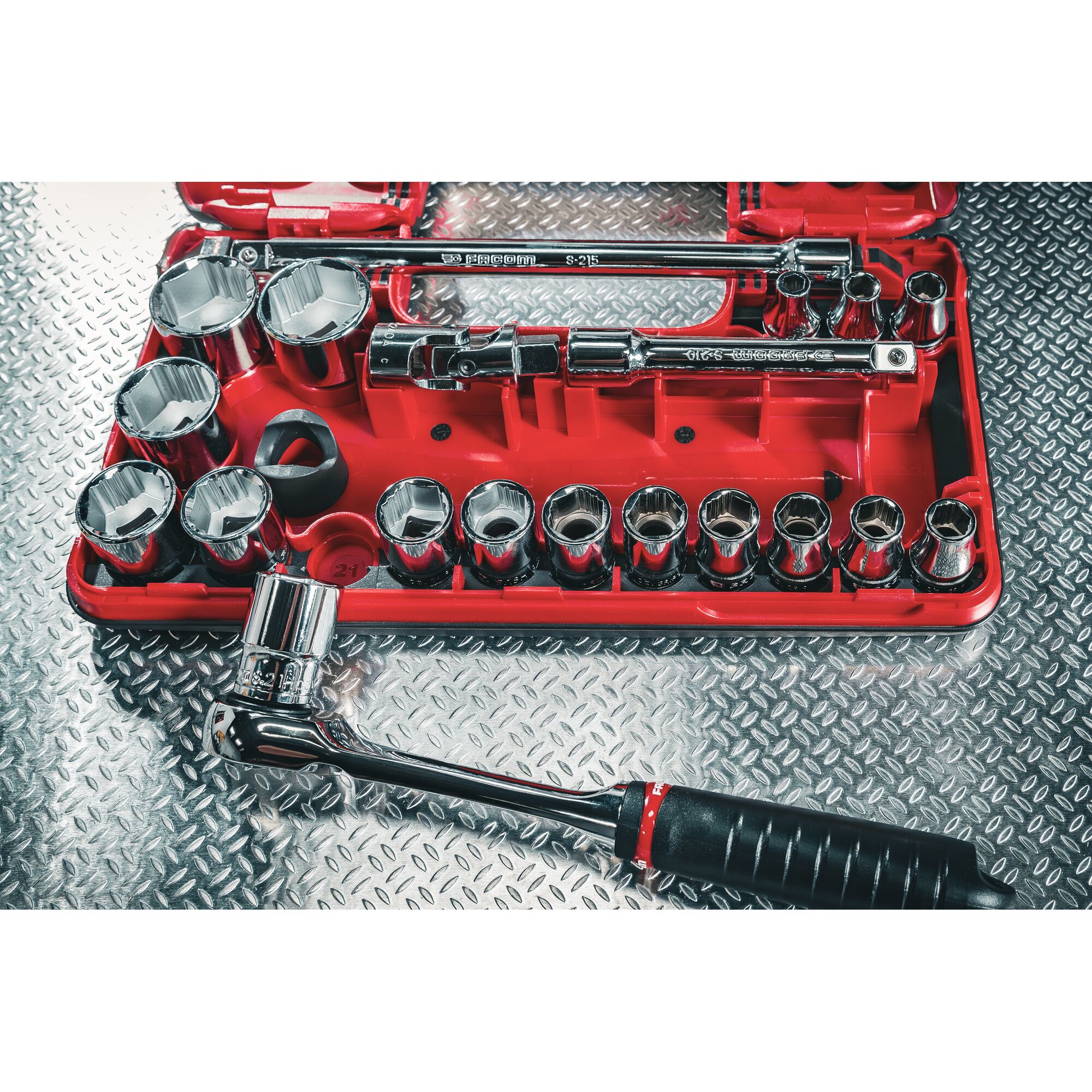 1/2 in. Drive 6-Point OGV® Grip Socket Set in Detection Box (21 pc