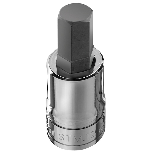 Facom STM_17 hex bit socket with chrome finish, front angle on white background.