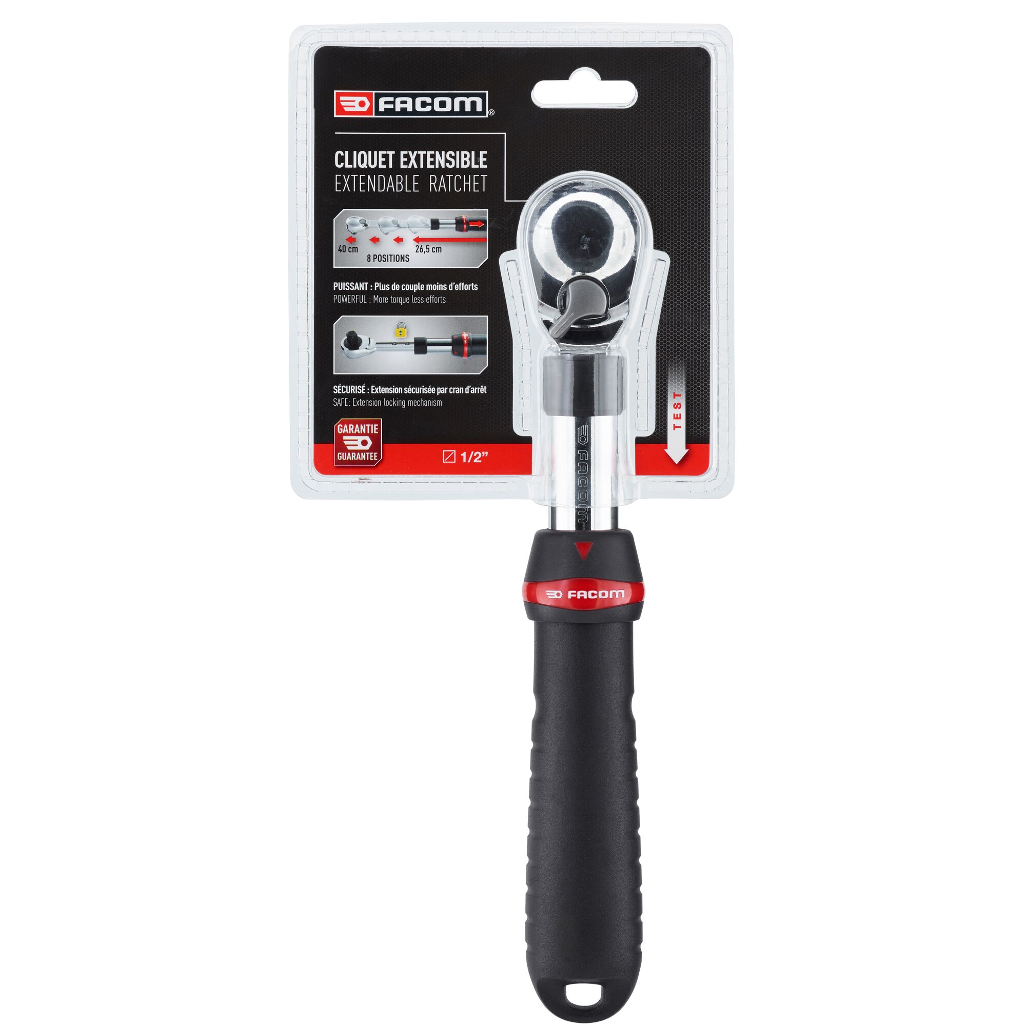 1/2 in. Extendable Pear-Head Ratchet | FACOM