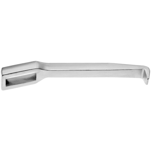 Facom U.232G4 silver metal pry bar with angled chisel end, side view on white background.