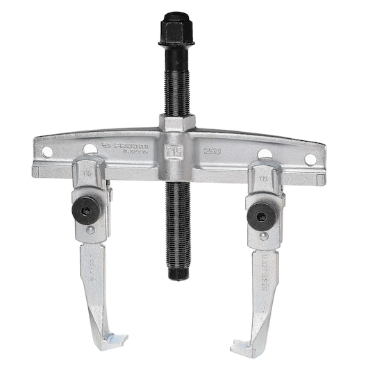 Facom U_32T15-35 two-jaw puller tool, silver metal, front angle, white background.