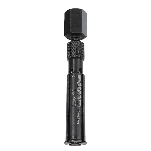 Facom U_49P3 black metal nutsetter tool, front angle on white background.