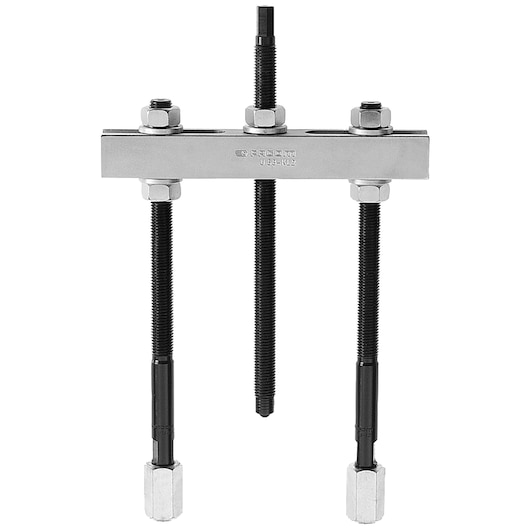 Facom U_53KL2 three-arm puller tool front angle, silver finish, threaded rods, on white background.