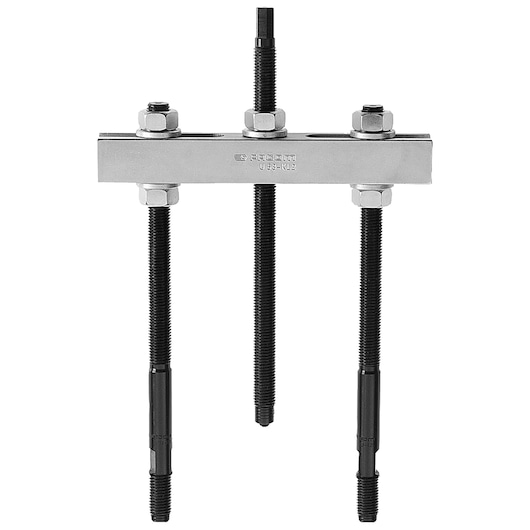 Facom U_53KL2 three-arm puller with threaded rods and metal crossbar, front angle on white background.