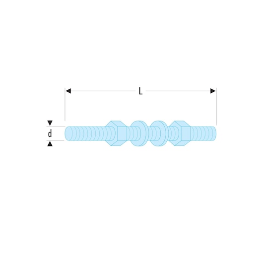 Spare Tie Rods for Beam U.23k-U.53k, M10 x 1.5 mm