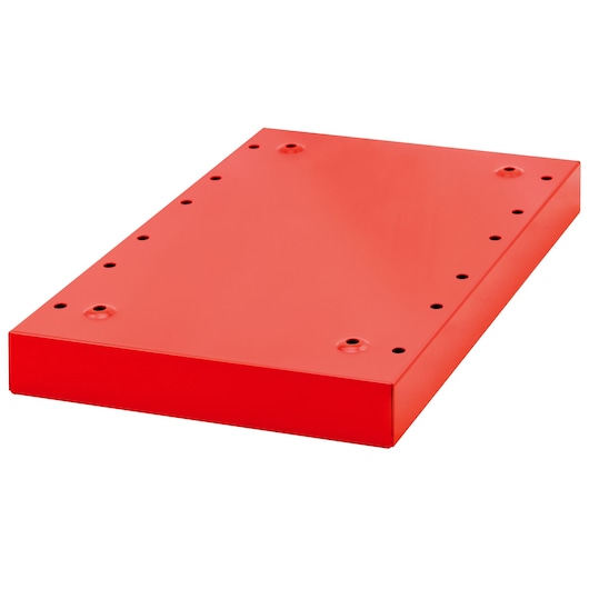 Facom U50020084 red metal rectangular panel with multiple mounting holes, photographed at an angle on a white background.