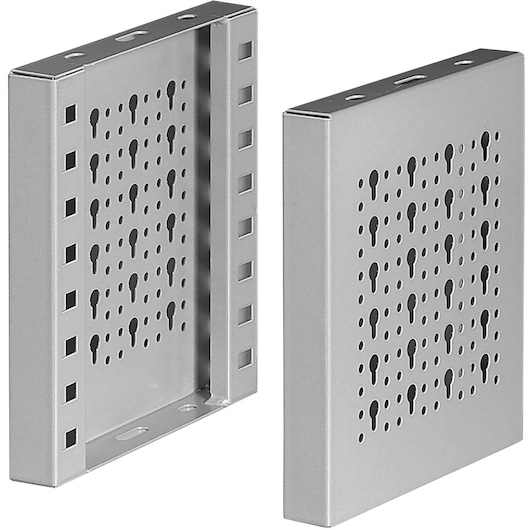 Facom U50030046 metal tool panel with keyhole pattern, two units, shown on white background, front and side angles.
