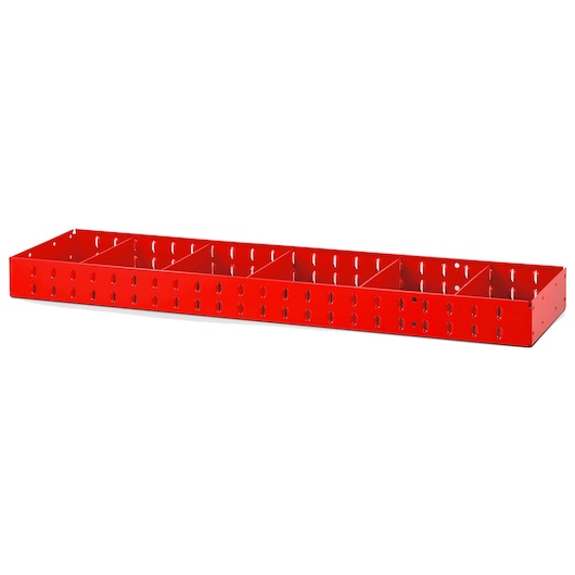 Metal Shelf, Uprights 5003 MF, 5 Removable Dividers, D 75 mm, L 1177 x H 90 mm