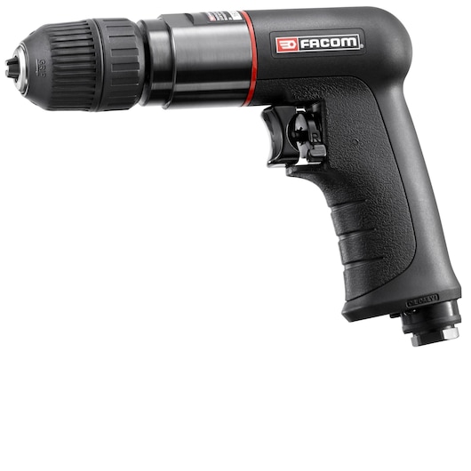 Facom V_D100QR black pistol grip drill, right side view on white background.